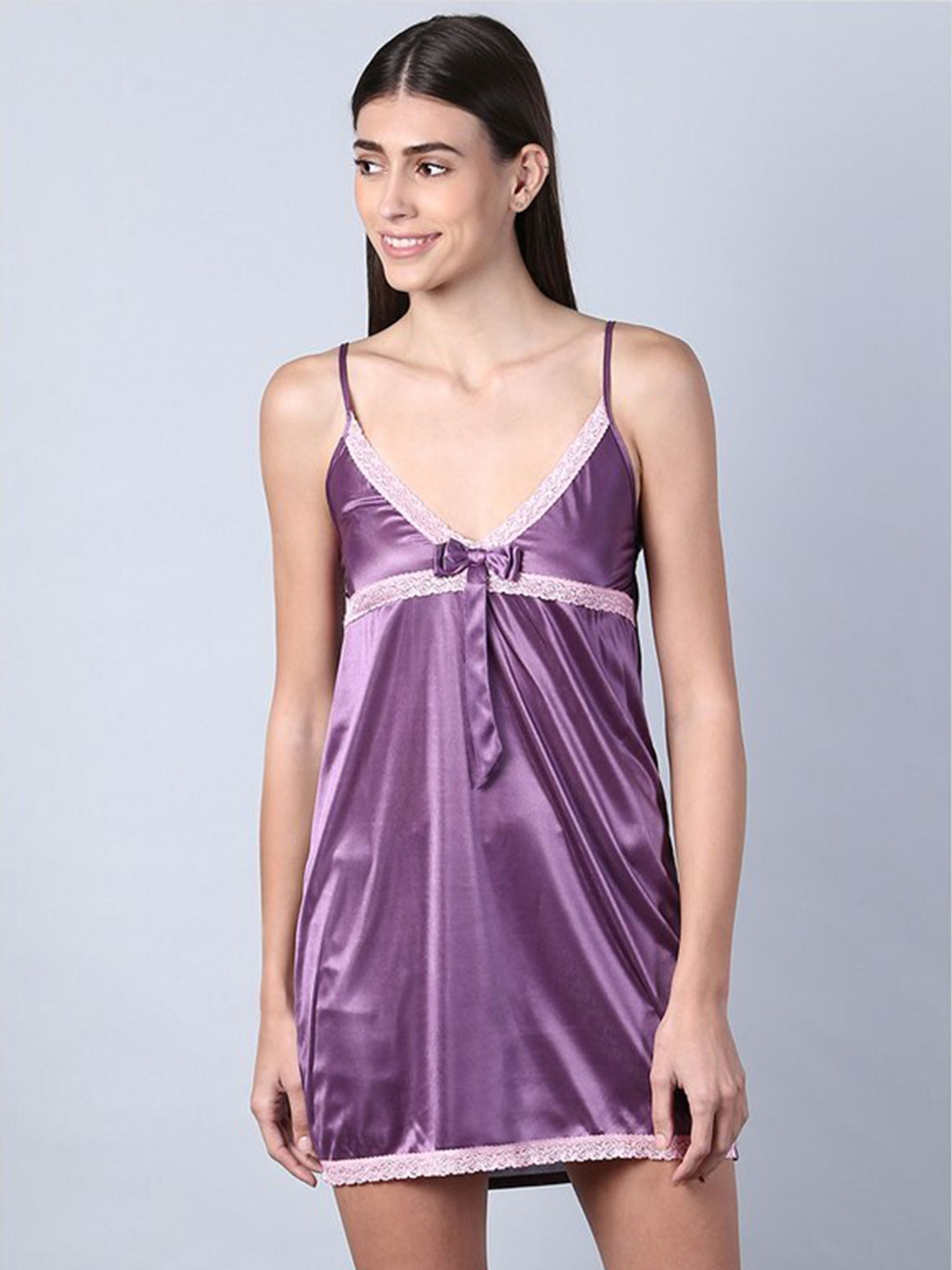 

Aila Shoulder Straps Nightdress, Purple