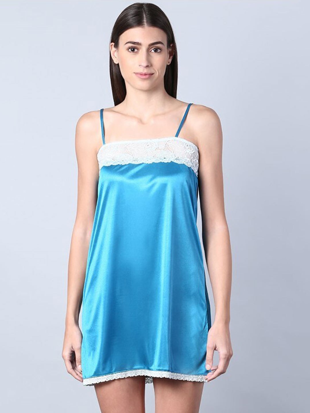 

Aila Shoulder Straps Nightdress, Blue