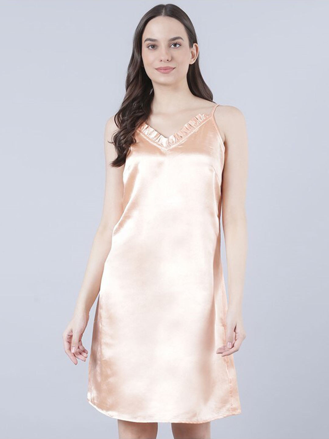 

Aila V-Neck Nightdress, Peach
