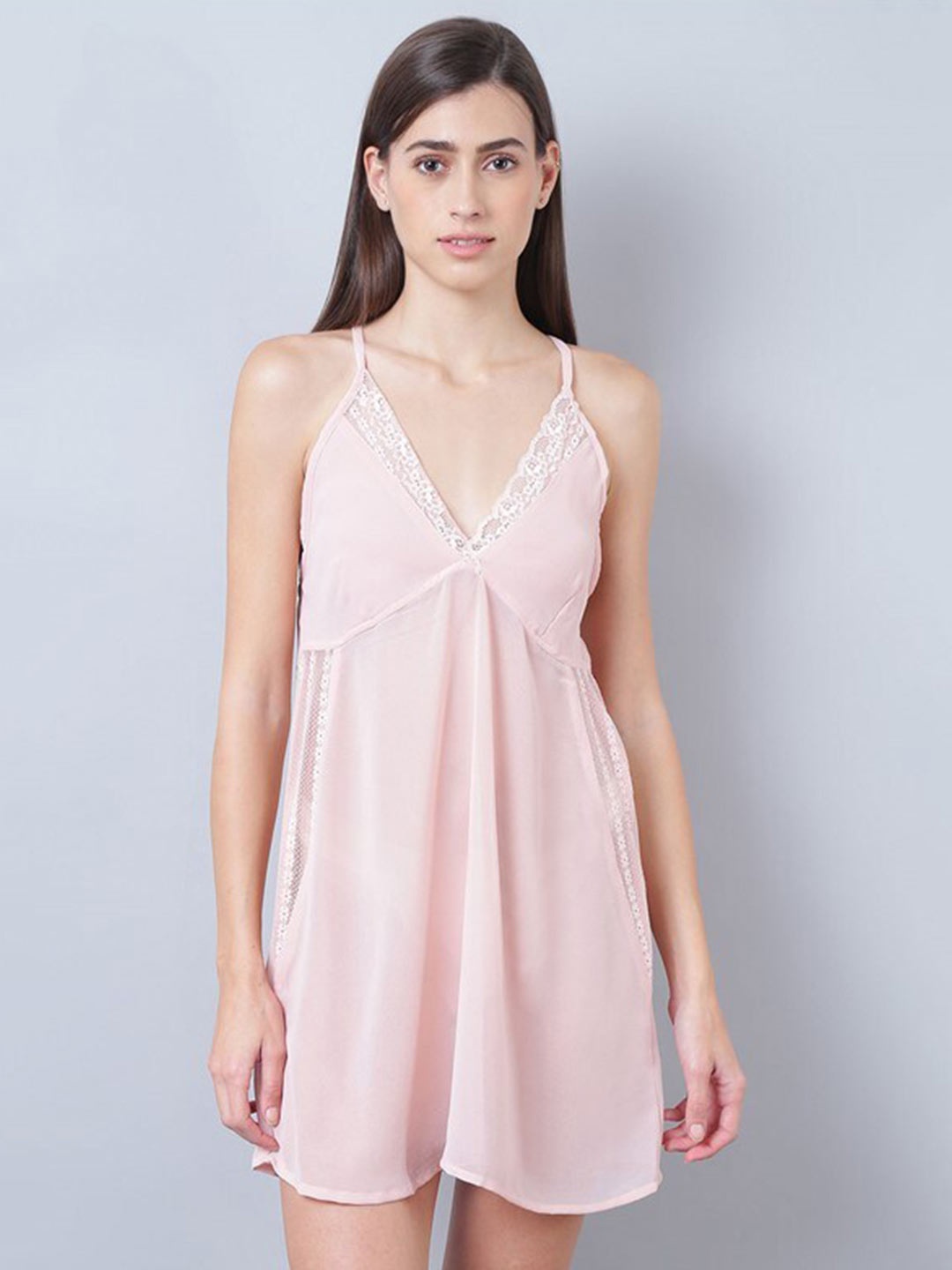

Aila Shoulder Straps Nightdress, Pink