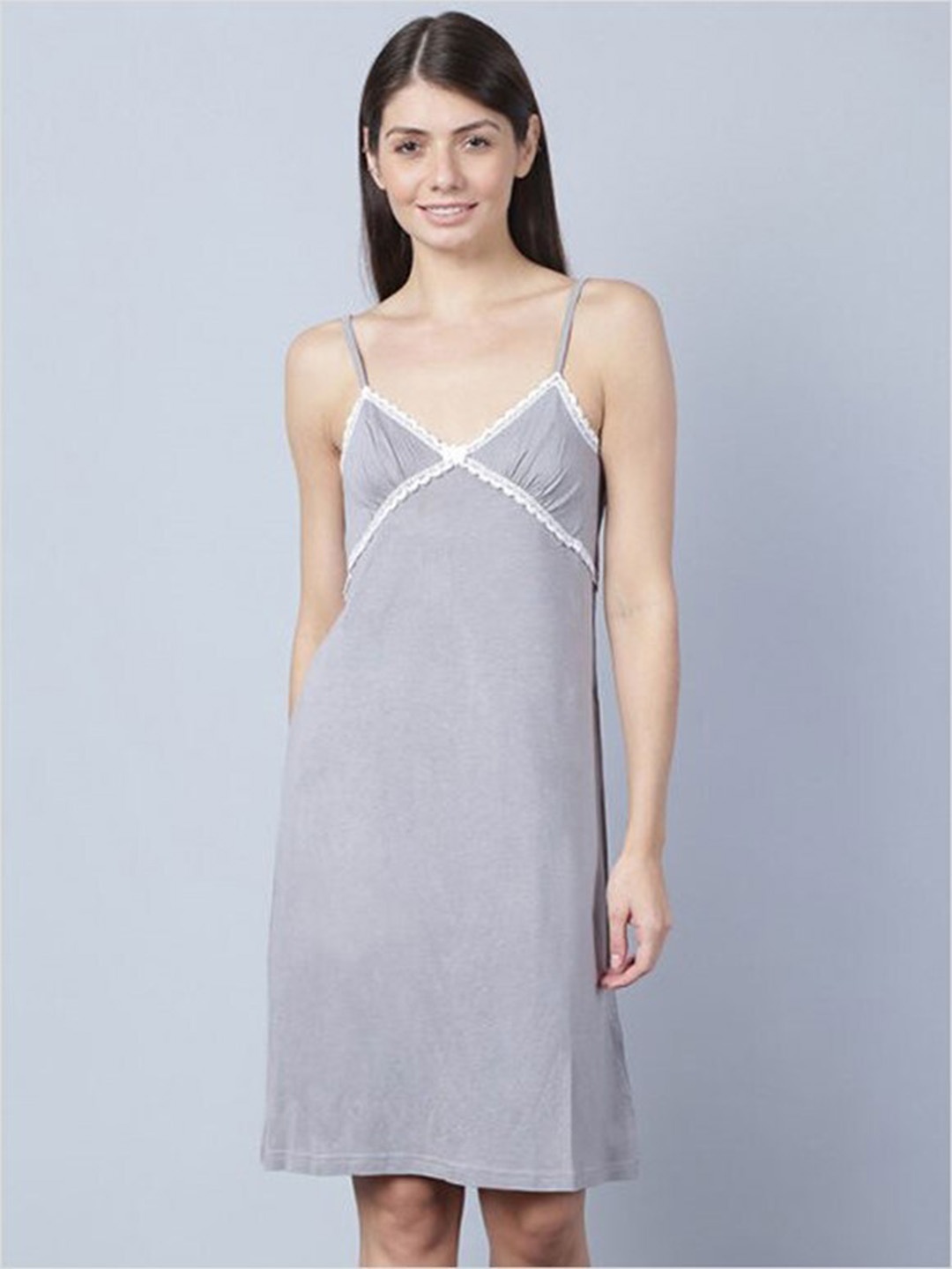 

Aila Shoulder Straps Everyday Nightdress, Grey