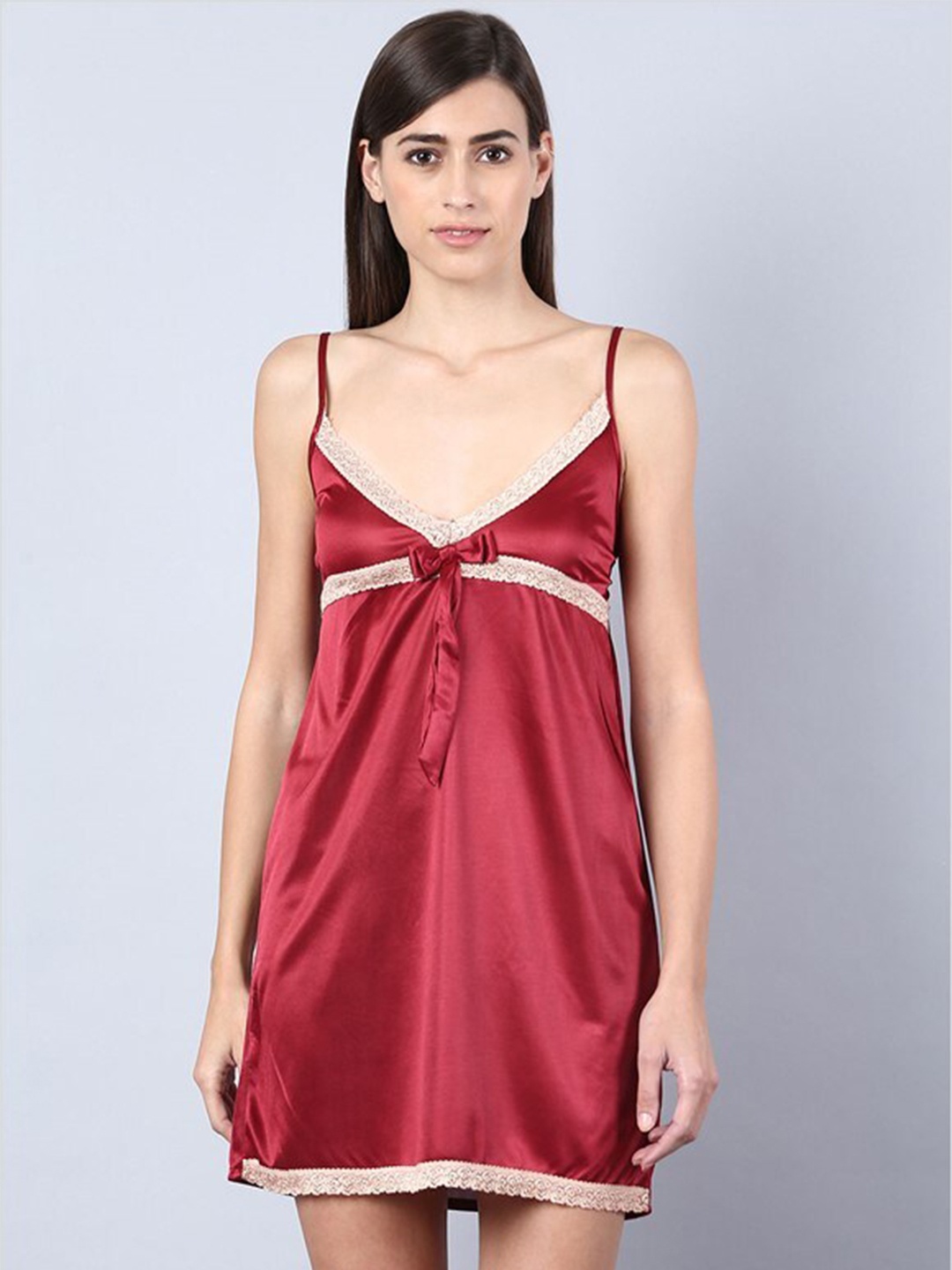 

Aila Shoulder Straps Nightdress, Red