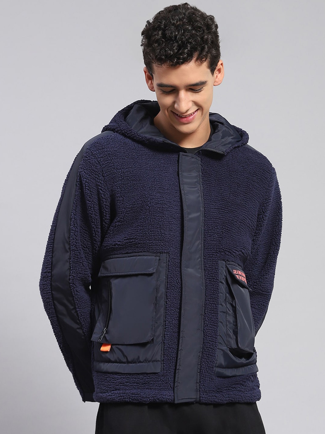 

rock.it Self Design Hooded Lightweight Tailored Jacket, Navy blue