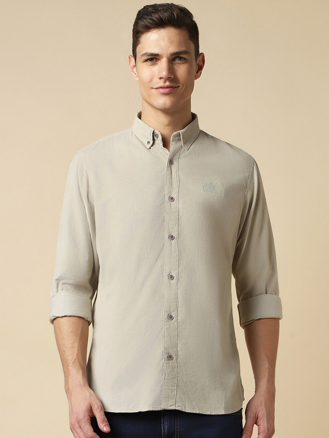 

Allen Solly Button-Down Collar Casual Shirt, Beige