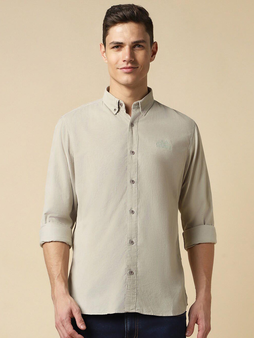 

Allen Solly Button-Down Collar Casual Shirt, Beige