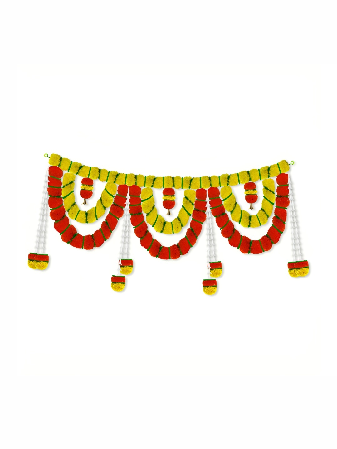 

iHandikart Yellow Orange Hanging Marigold With Rajanigandha Artificial Flower