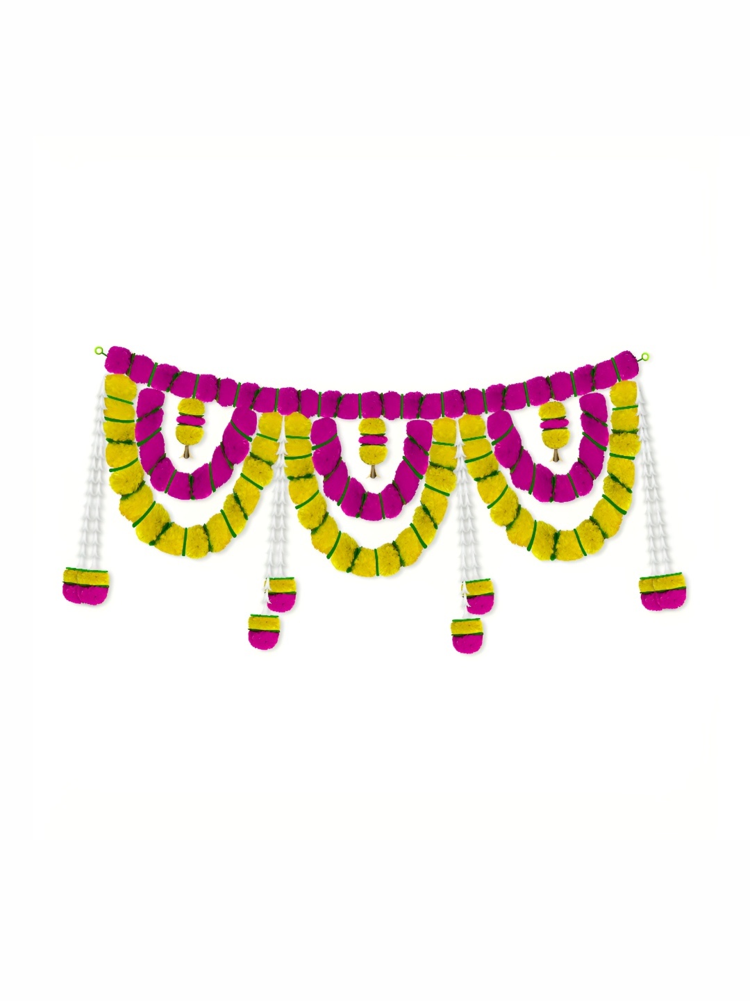 

iHandikart Pink Marigold With Rajnigandha Hanging Toran Artificial Flower