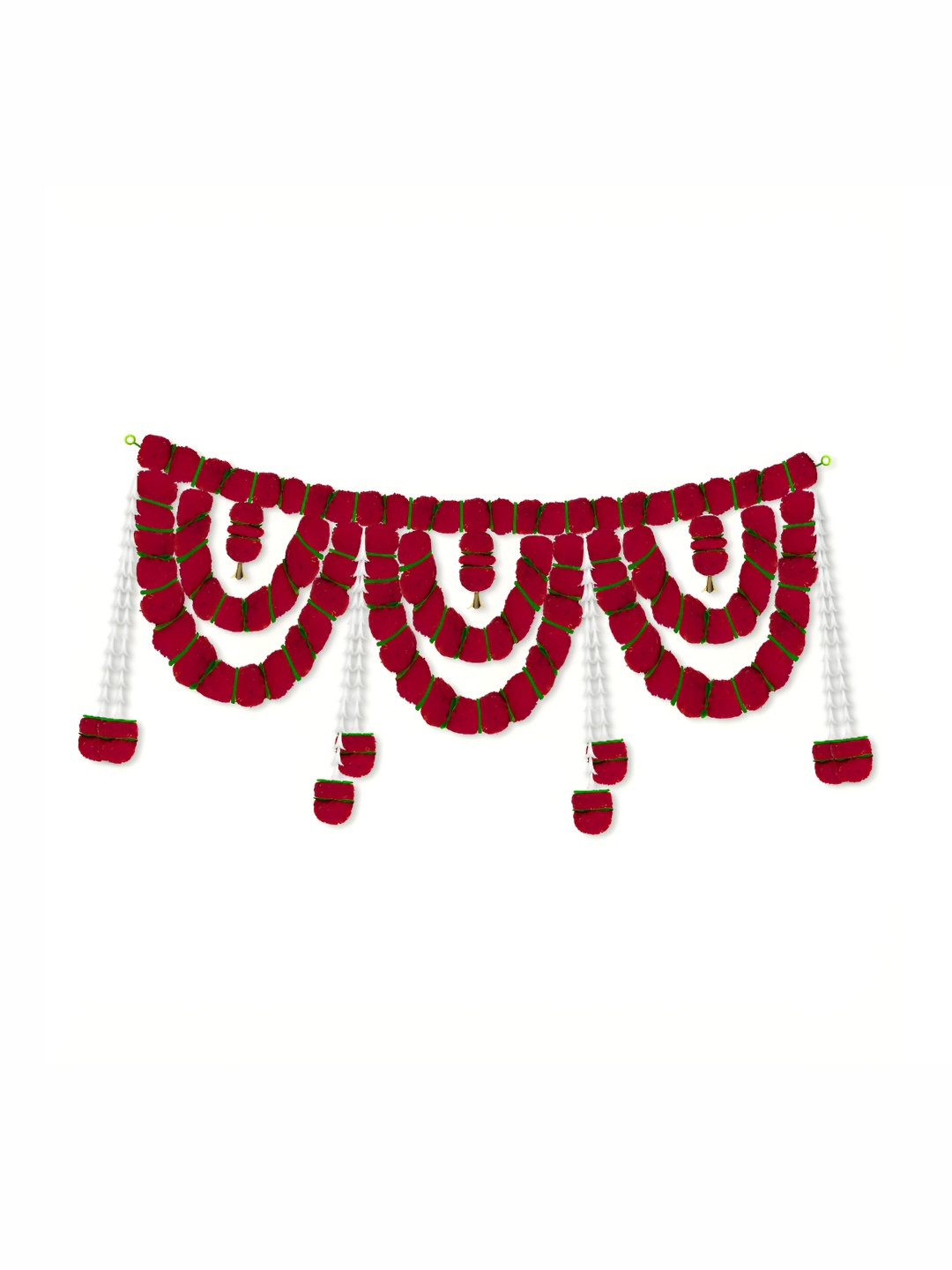 

iHandikart Red Marigold With Rajnigandha Hanging Toran Artificial Flower
