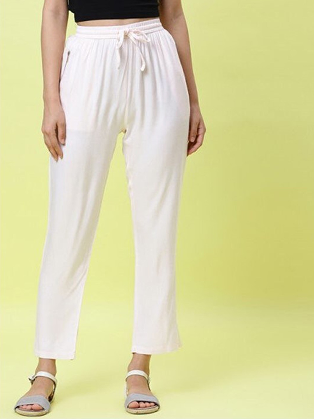 

Aila Women Mid-Rise Trouser, White