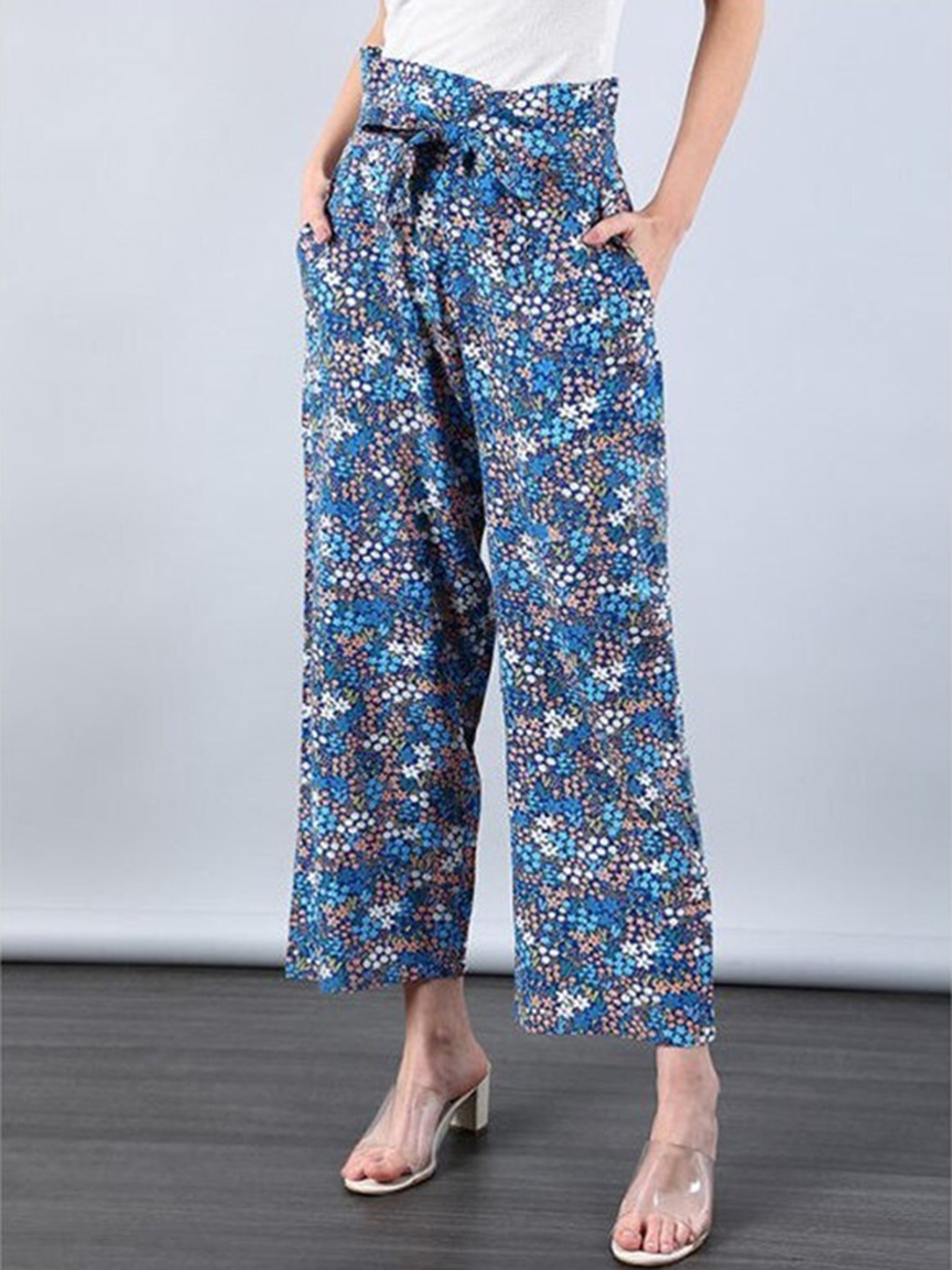 

Aila Printed Ankle-Length Trouser, Blue