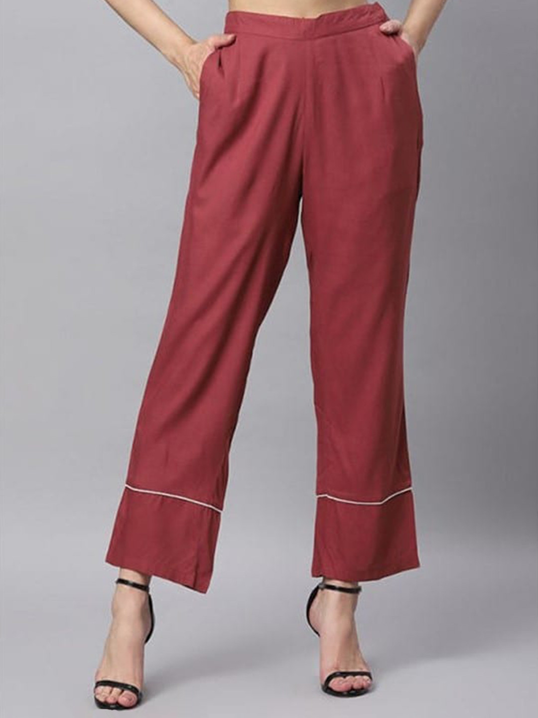 

Aila Women Mid Rise Parallel Trouser, Orange