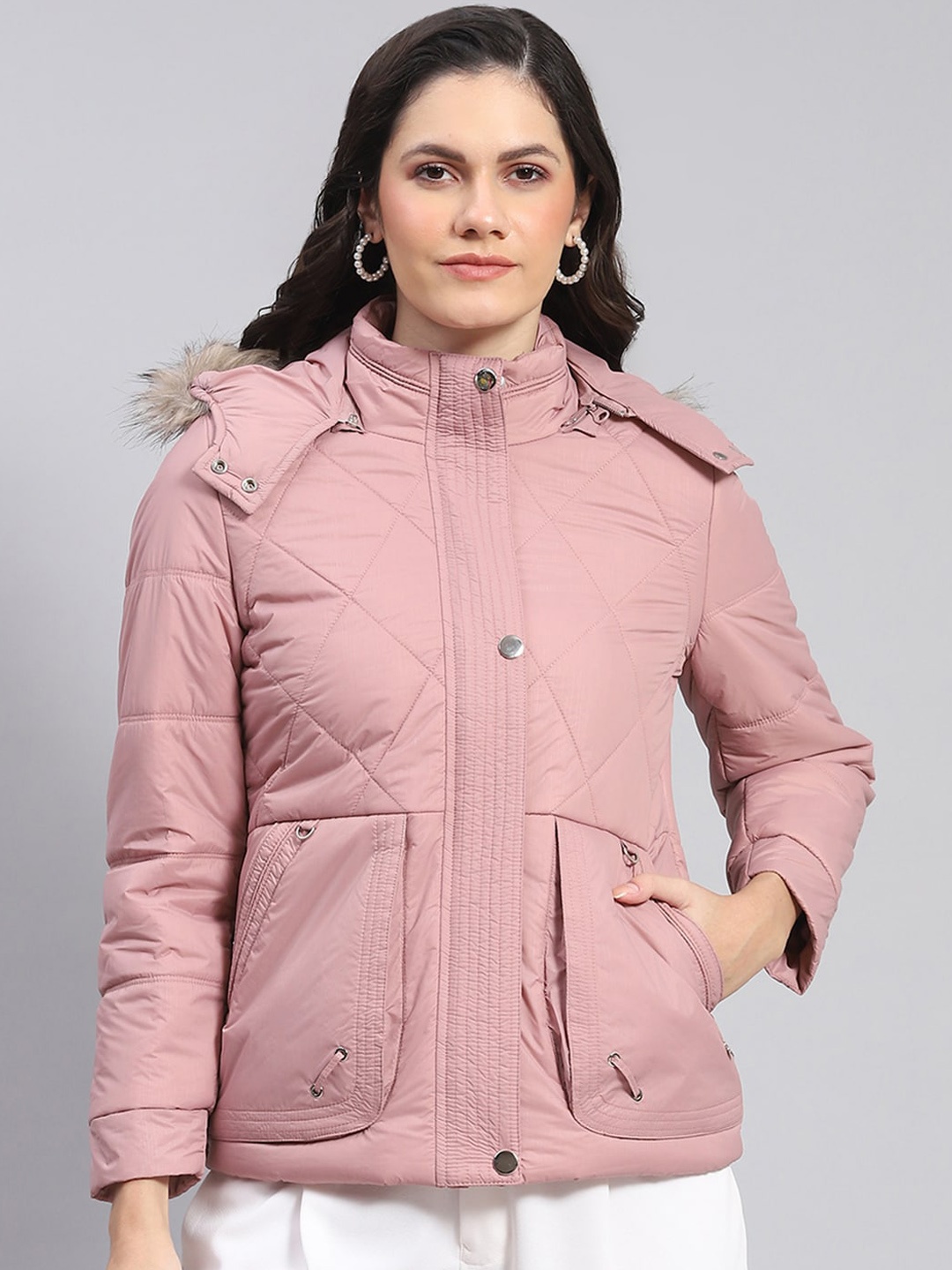 

Monte Carlo Hooded Lightweight Puffer Jacket, Peach