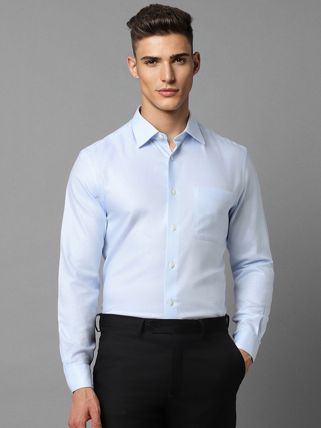 

Louis Philippe Men Blue Formal Shirt