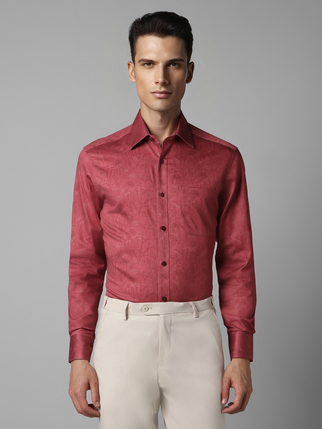 

Louis Philippe Men Pink Printed Formal Shirt