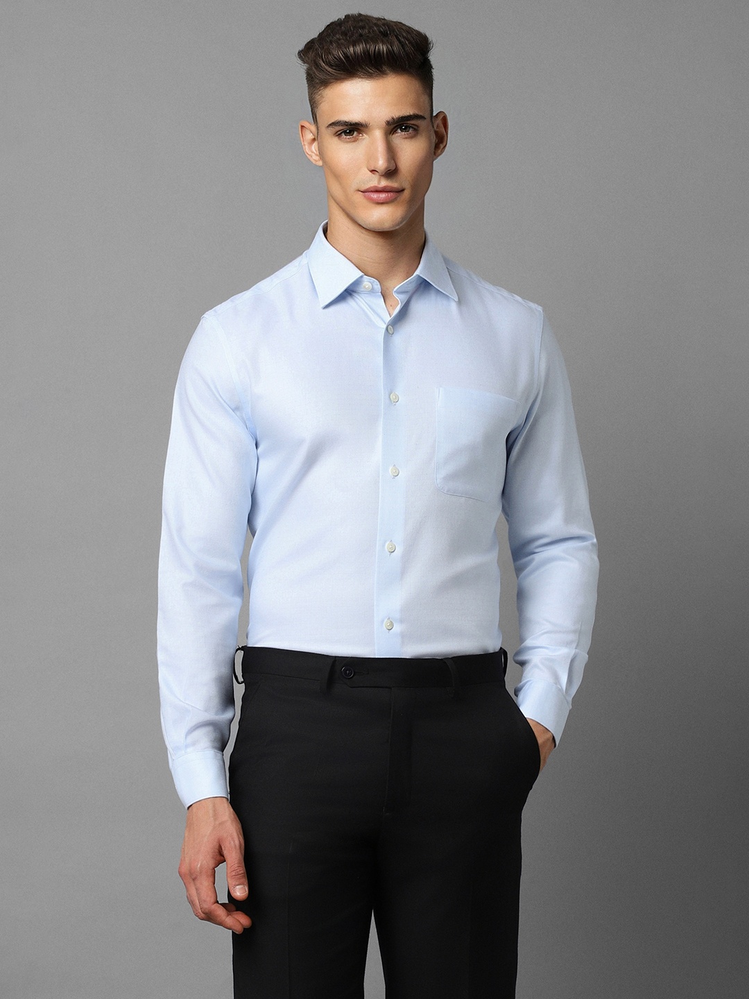 

Louis Philippe Men Blue Formal Shirt