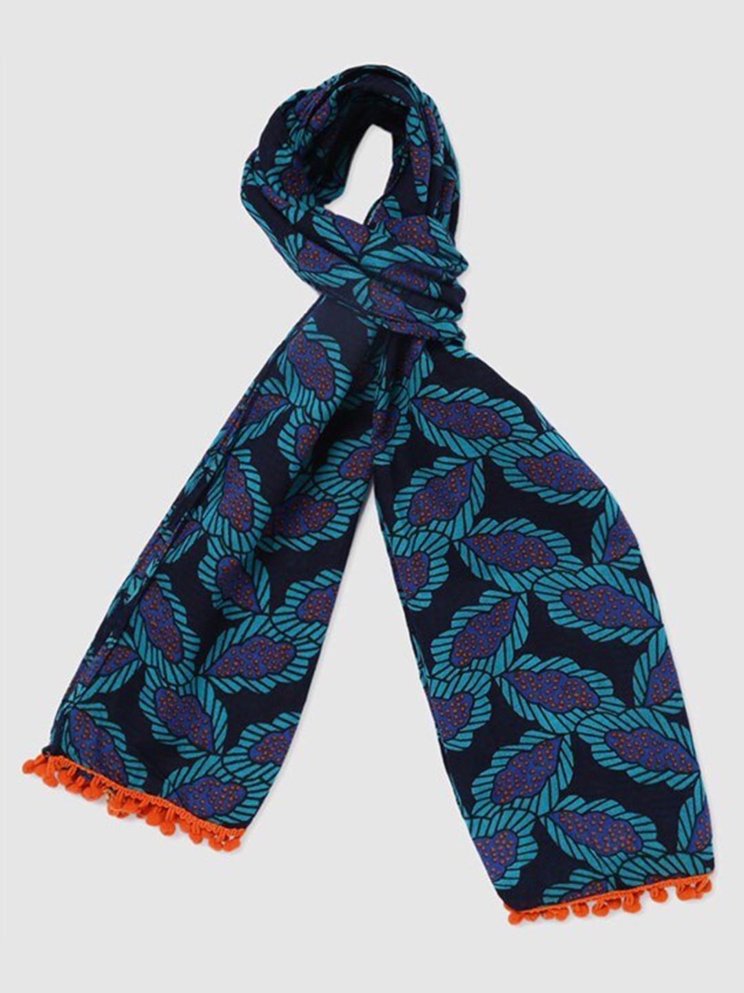 

Aila Women Printed Cotton Scarf, Blue