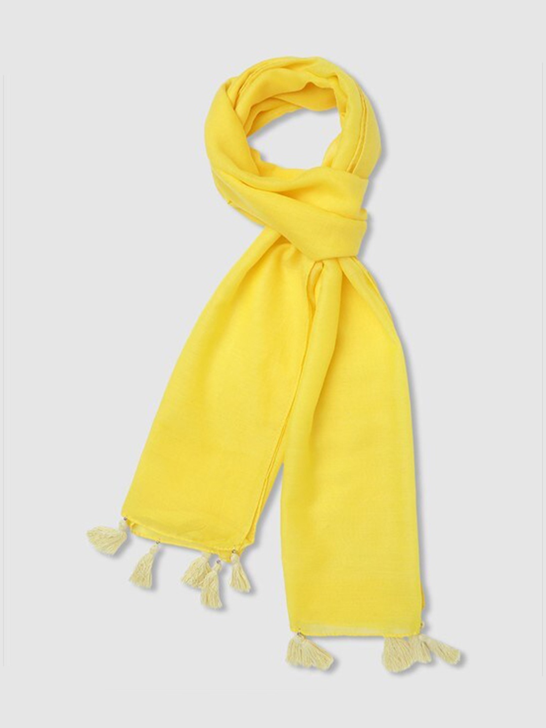 

Aila Women Tasselled Scarf, Yellow