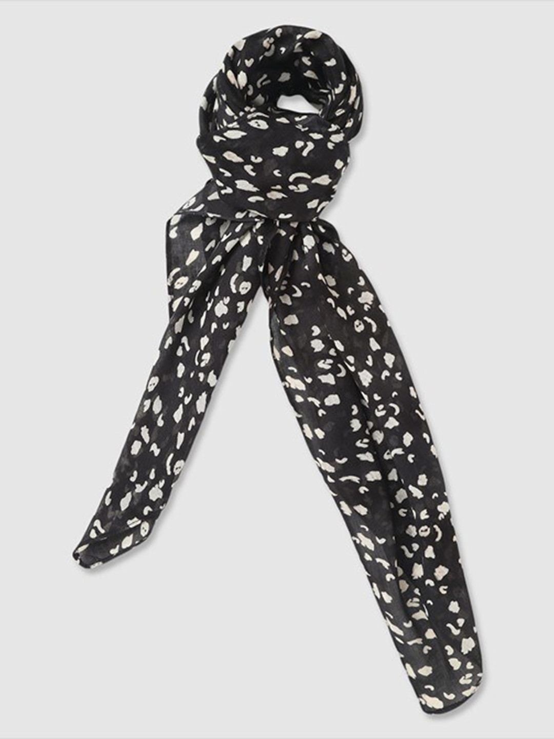 

Aila Women Printed Scarf, Black