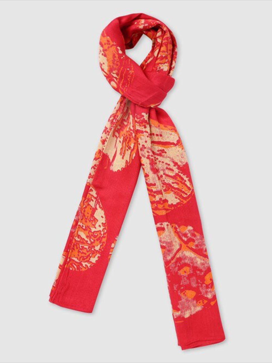 

Aila Abstract Printed Scarf, Orange