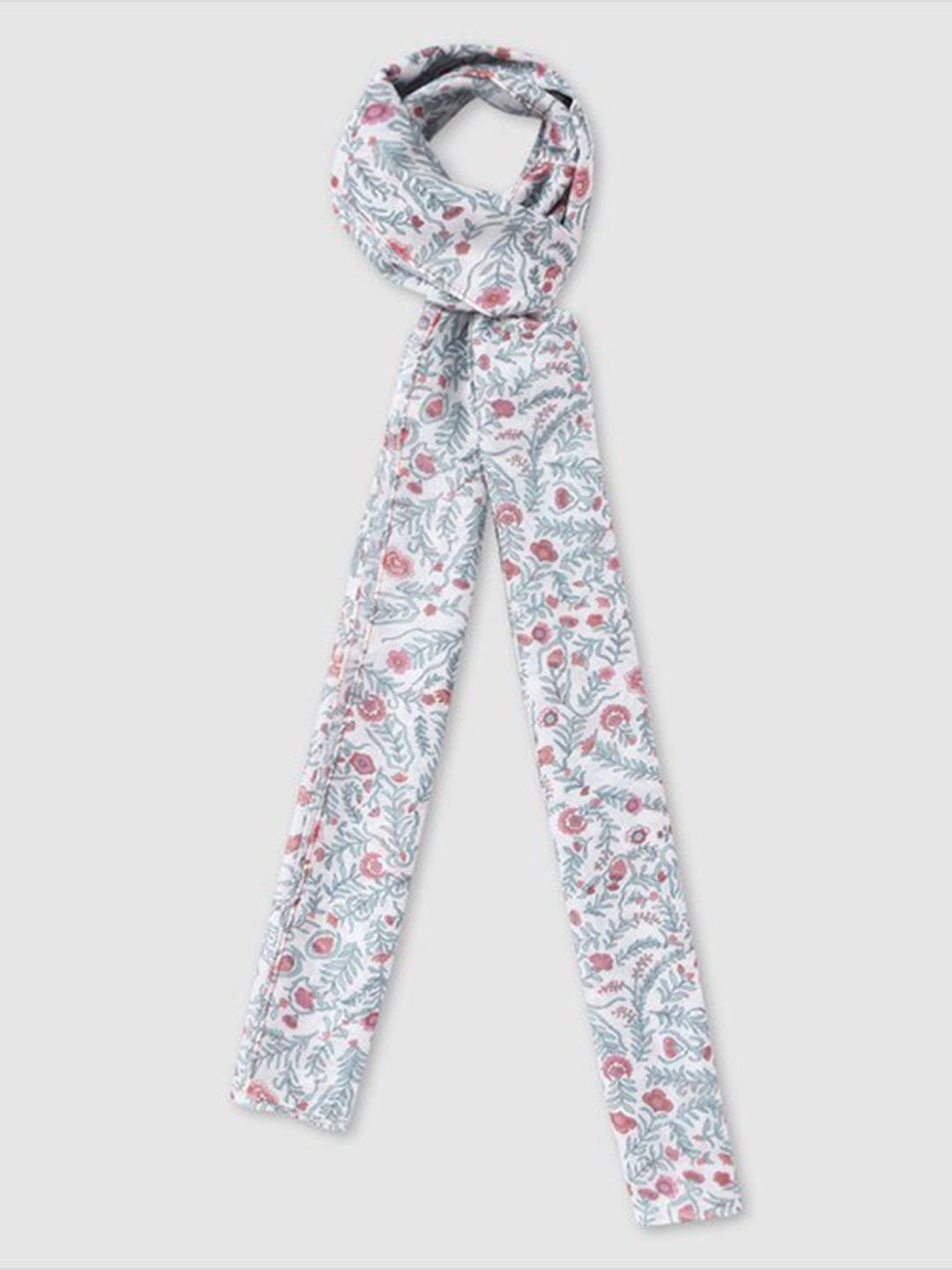 

Aila Women Floral Printed Scarf, White