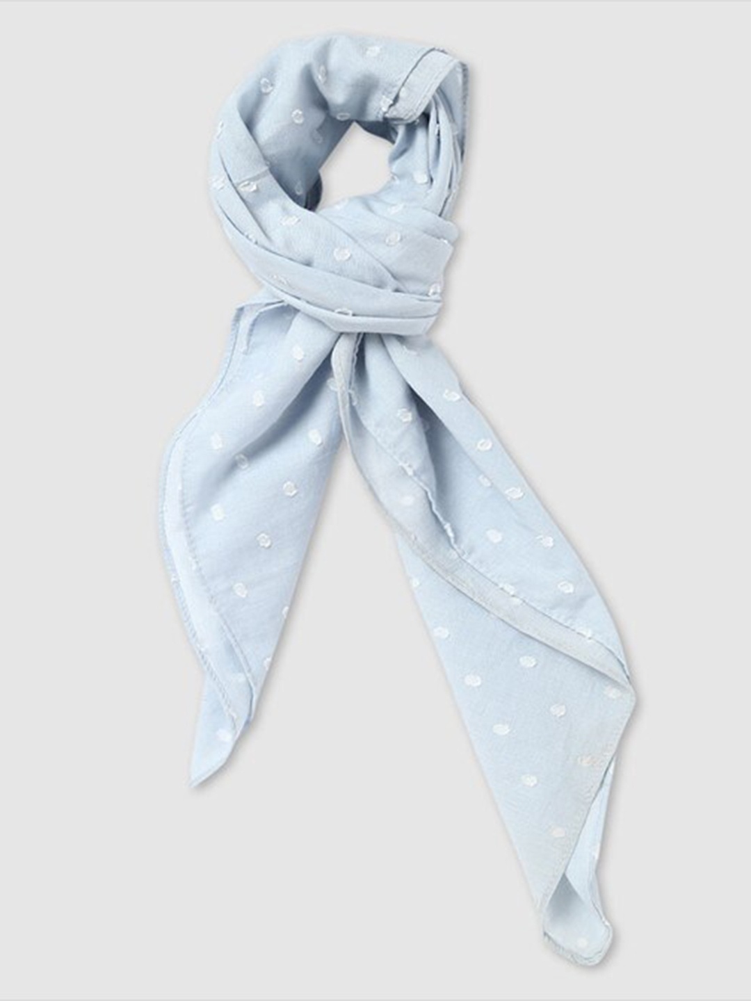 

Aila Women Self Design Cotton Scarf, Blue