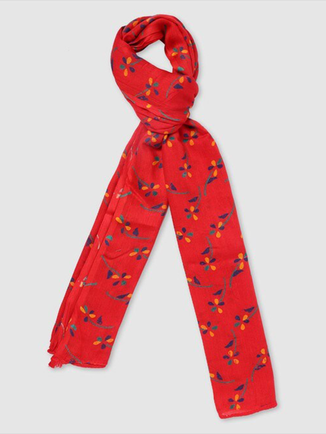 

Aila Women Floral Printed Scarf, Red