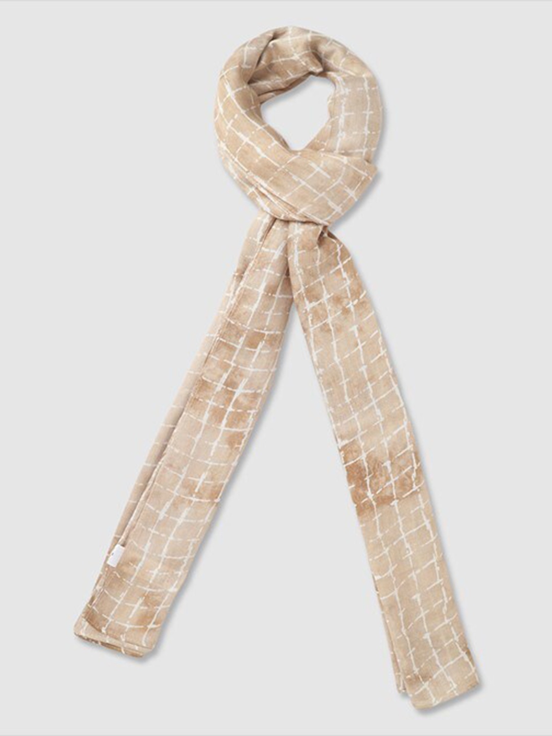 

Aila Women Checked Scarf, Beige