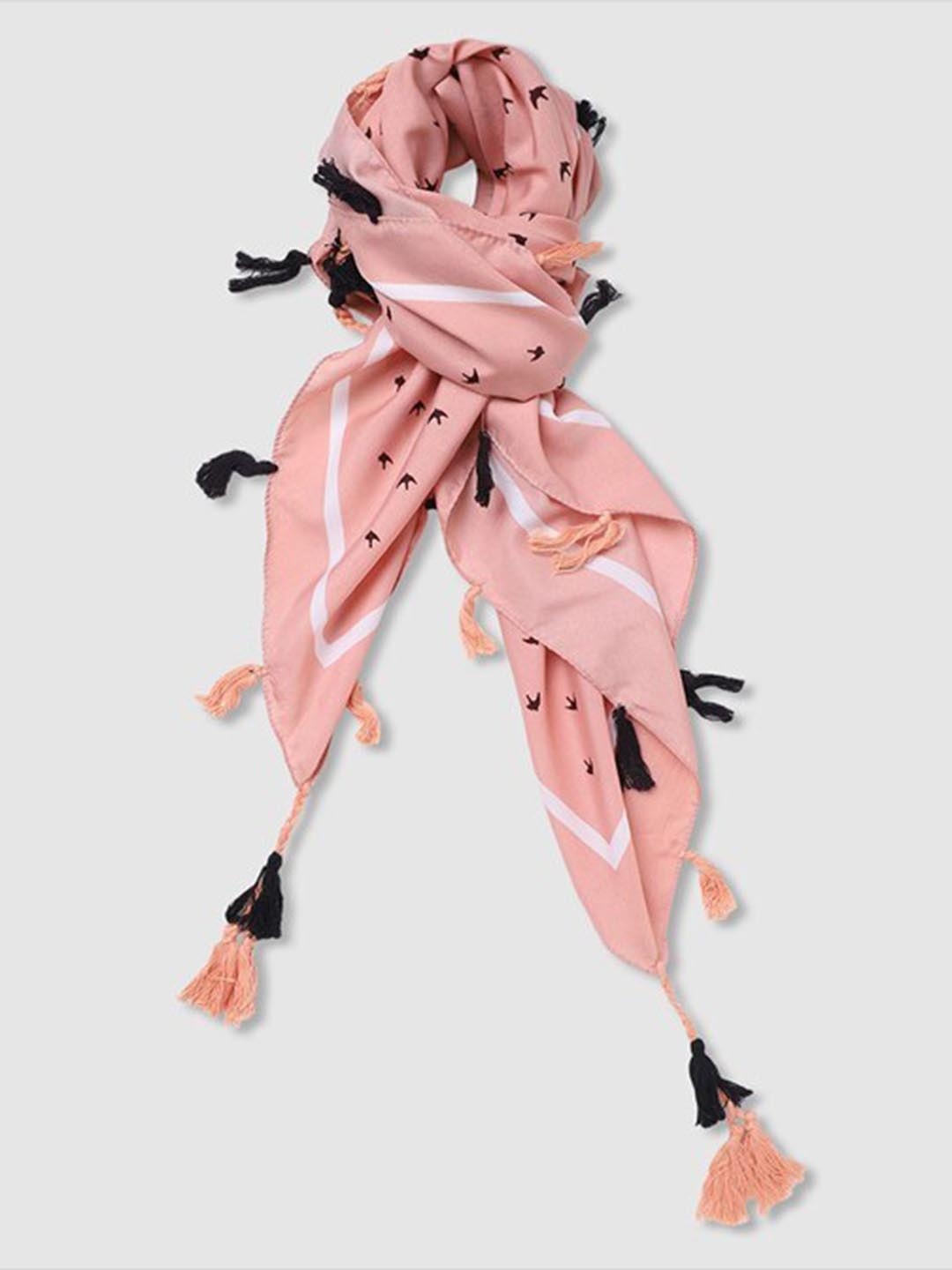 

Aila Geometric Printed Scarf, Pink