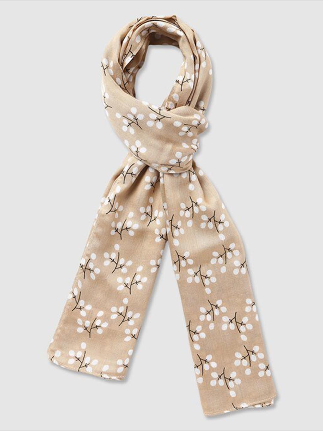 

Aila Floral Printed Scarf, Beige