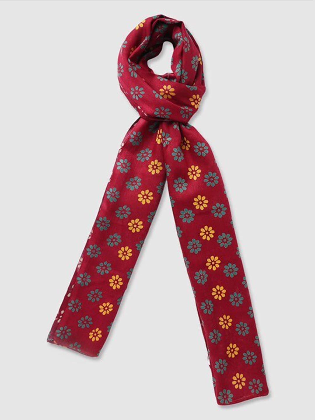 

Aila Women Floral Printed Scarf, Red