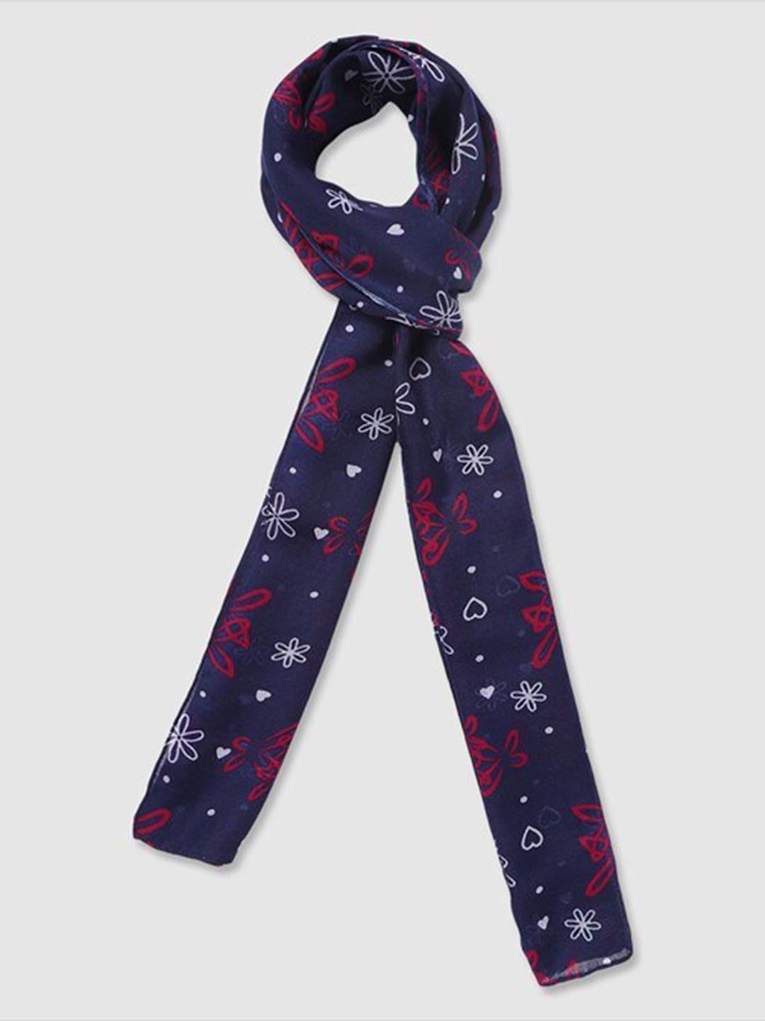 

Aila Women Floral Printed Scarf, Navy blue