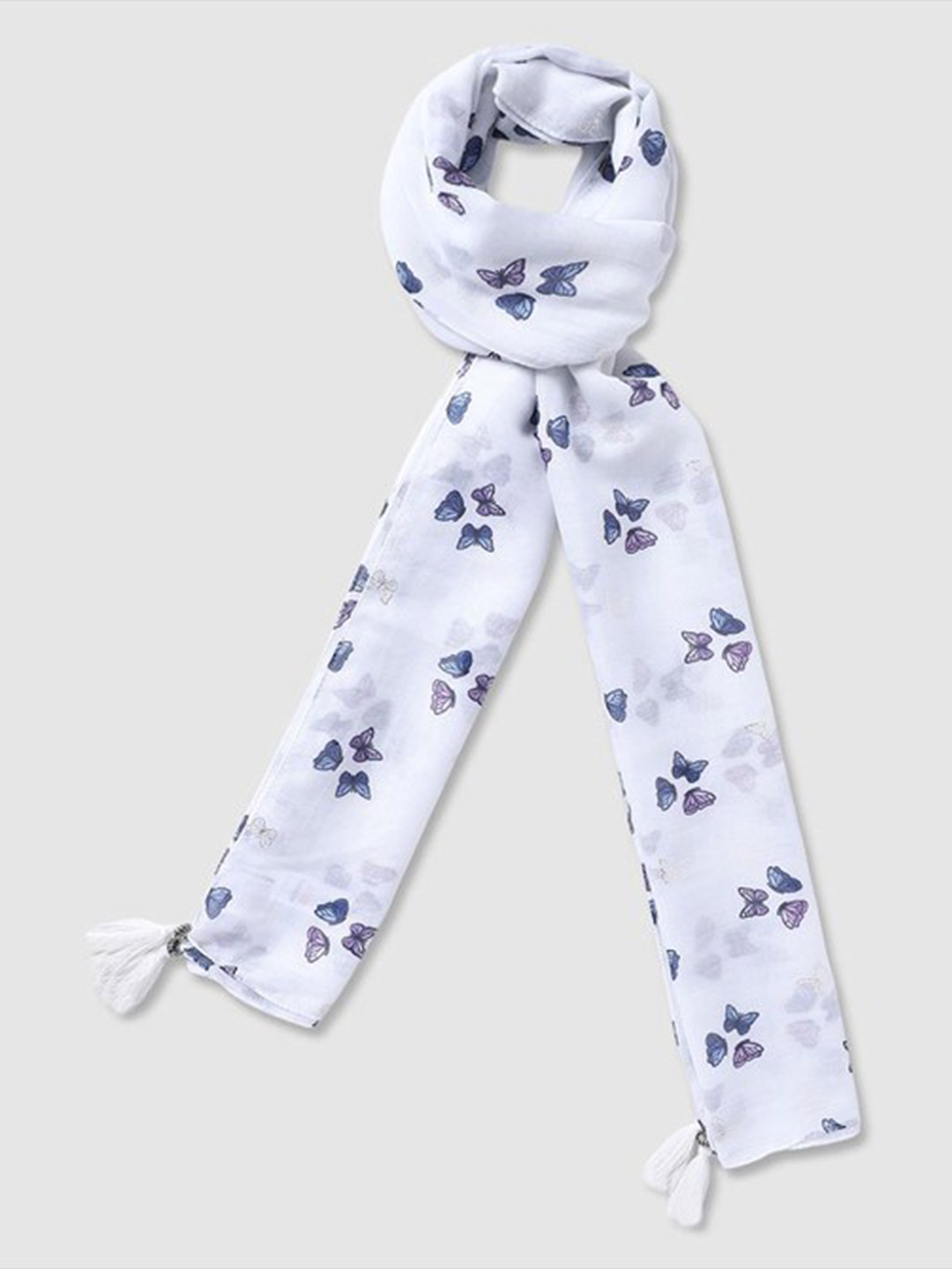 

Aila Floral Printed Scarf, Beige