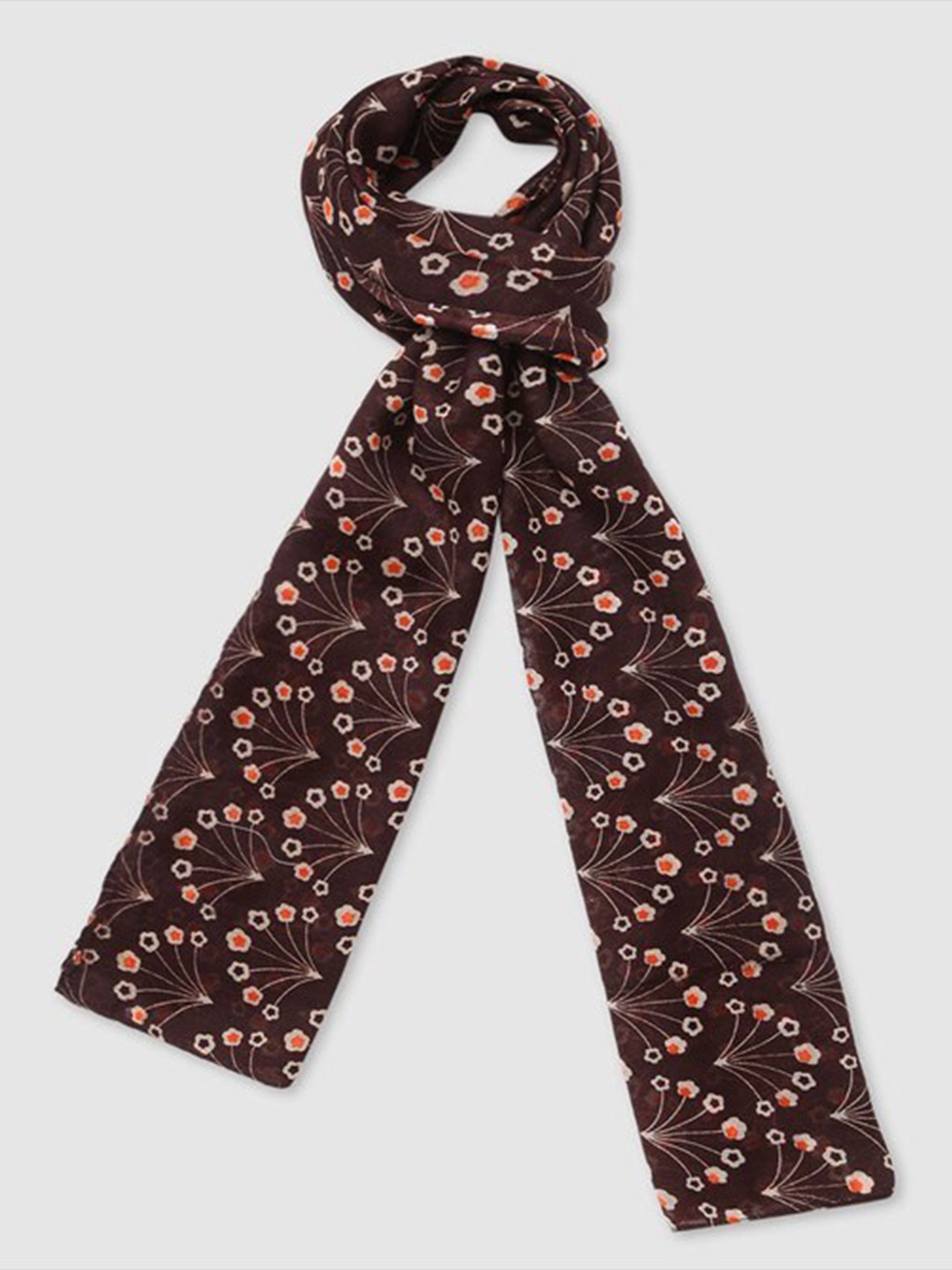 

Aila Printed Scarf, Brown