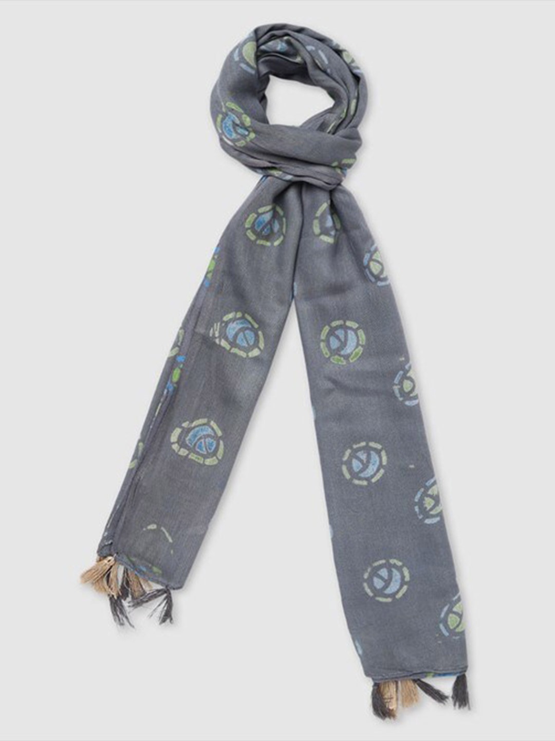 

Aila Women Geometric Printed Scarf, Grey