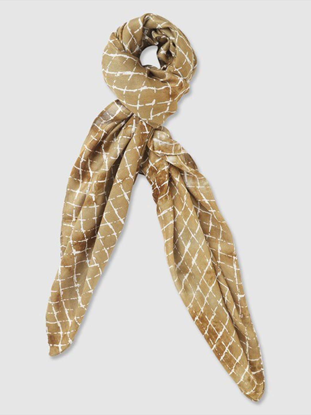

Aila Women Checked Scarf, Beige