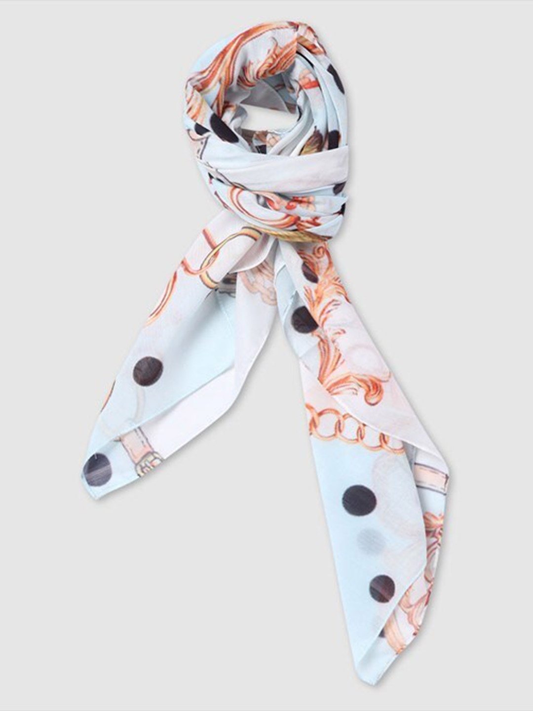 

Aila Women Floral Printed Scarf, White