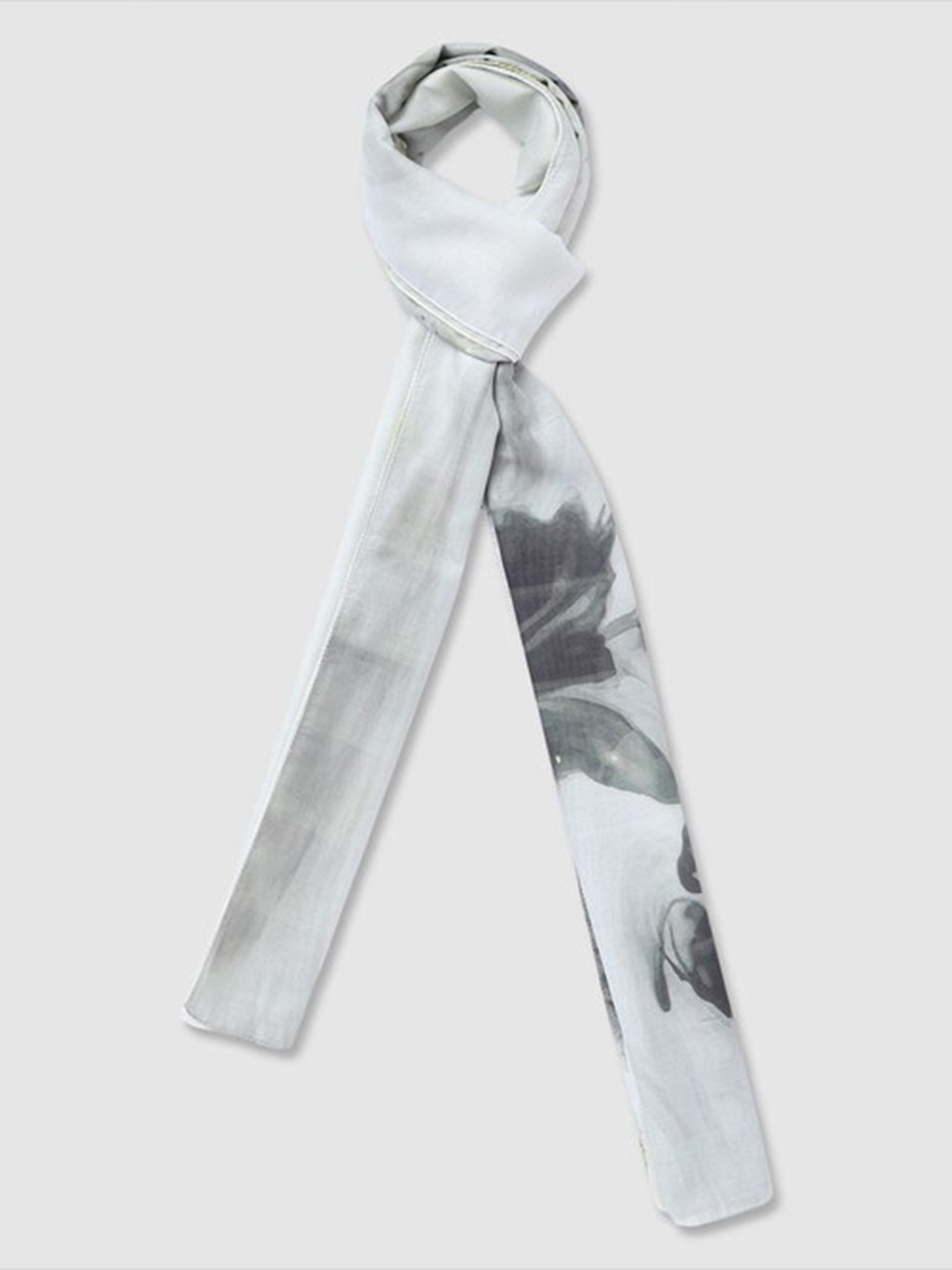 

Aila Floral Printed Scarf, Grey