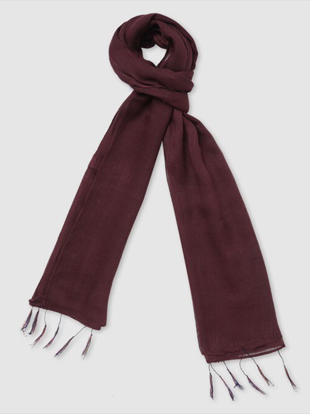 

Aila Women Tasseled Scarf, Maroon