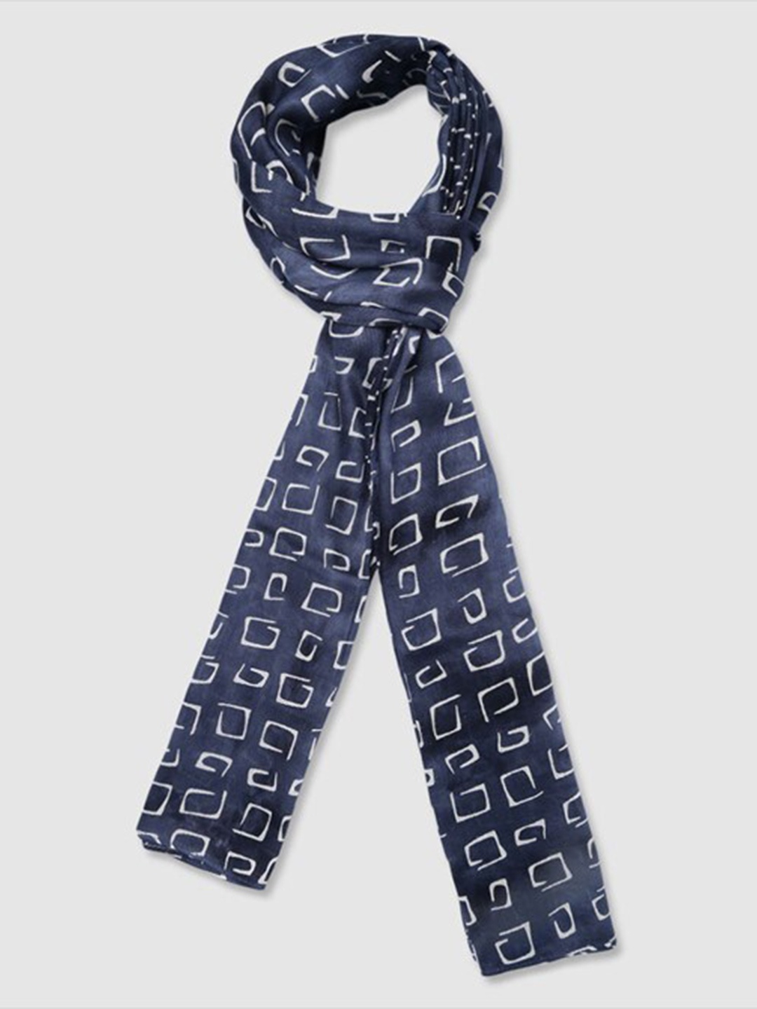 

Aila Women Geometric Printed Scarf, Navy blue