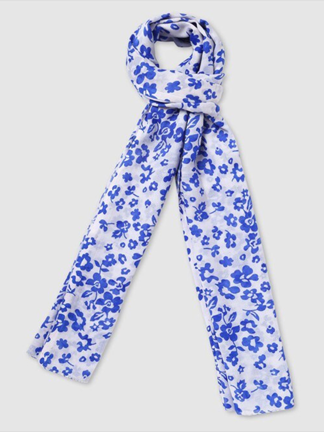 

Aila Women Floral Printed Scarf, White