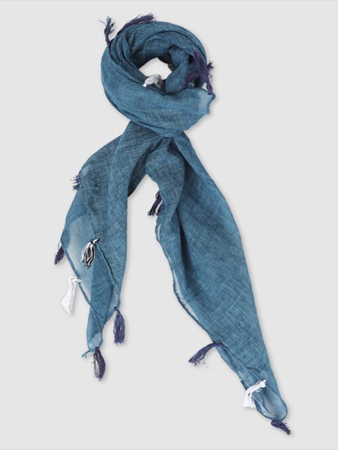 

Aila Women Tasselled Scarf, Blue