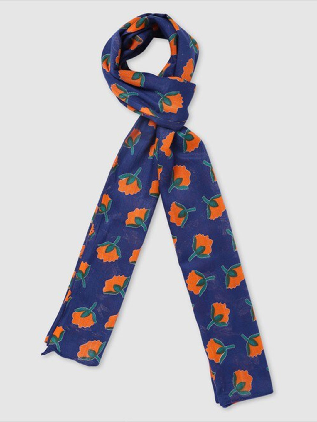 

Aila Floral Printed Scarf, Blue