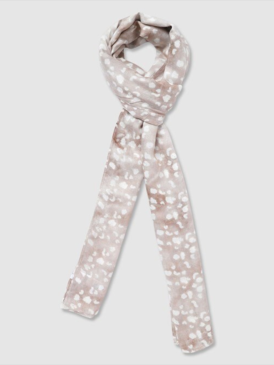 

Aila Abstract Printed Scarf, Beige