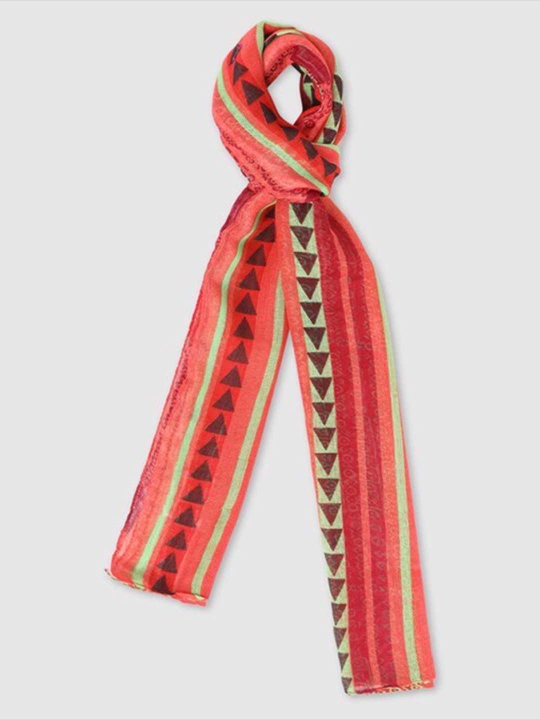 

Aila Geometric Printed Scarf, Red