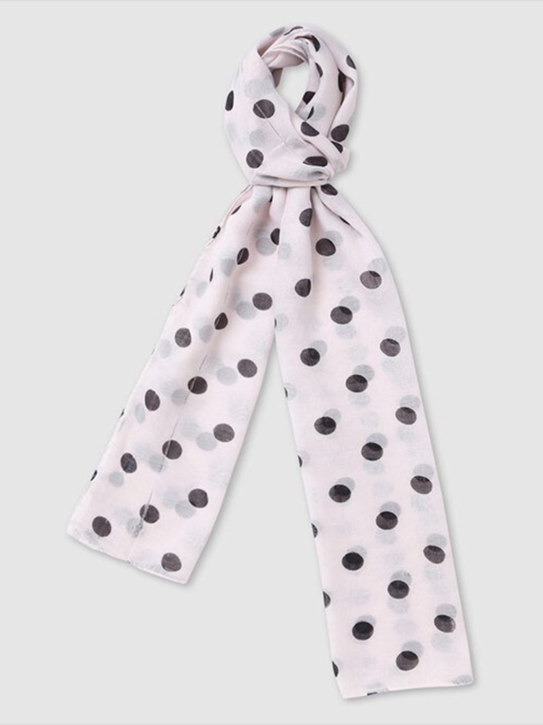 

Aila Polka Dots Printed Scarf, White
