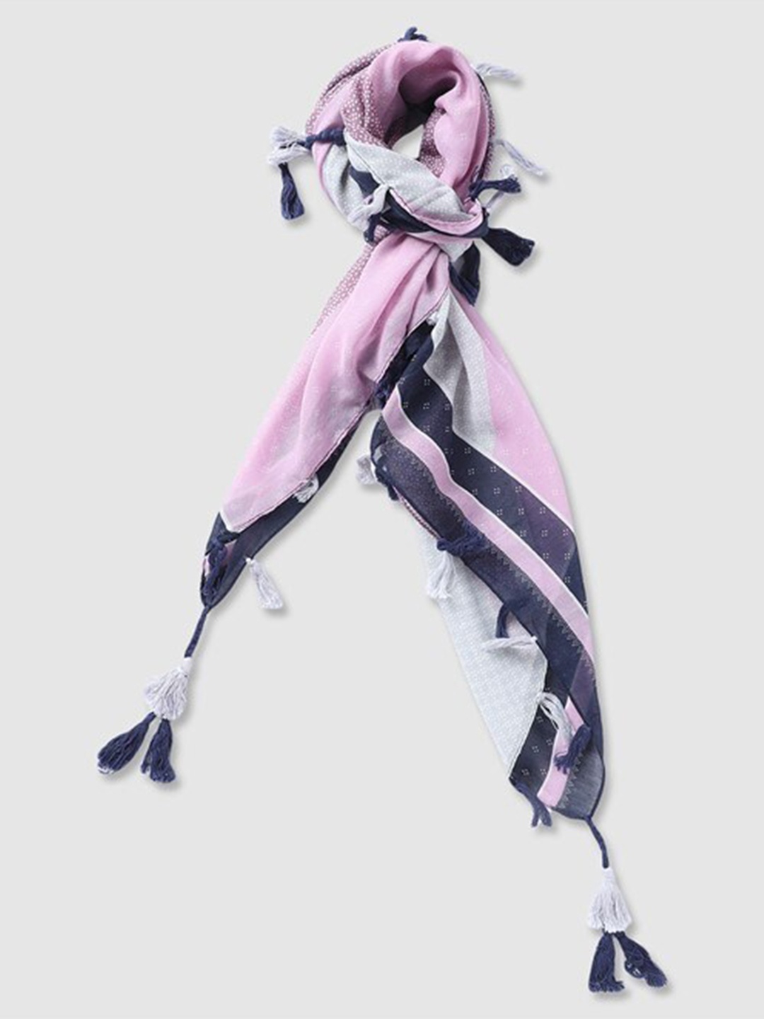 

Aila Micro Ditsy Printed Scarf, White