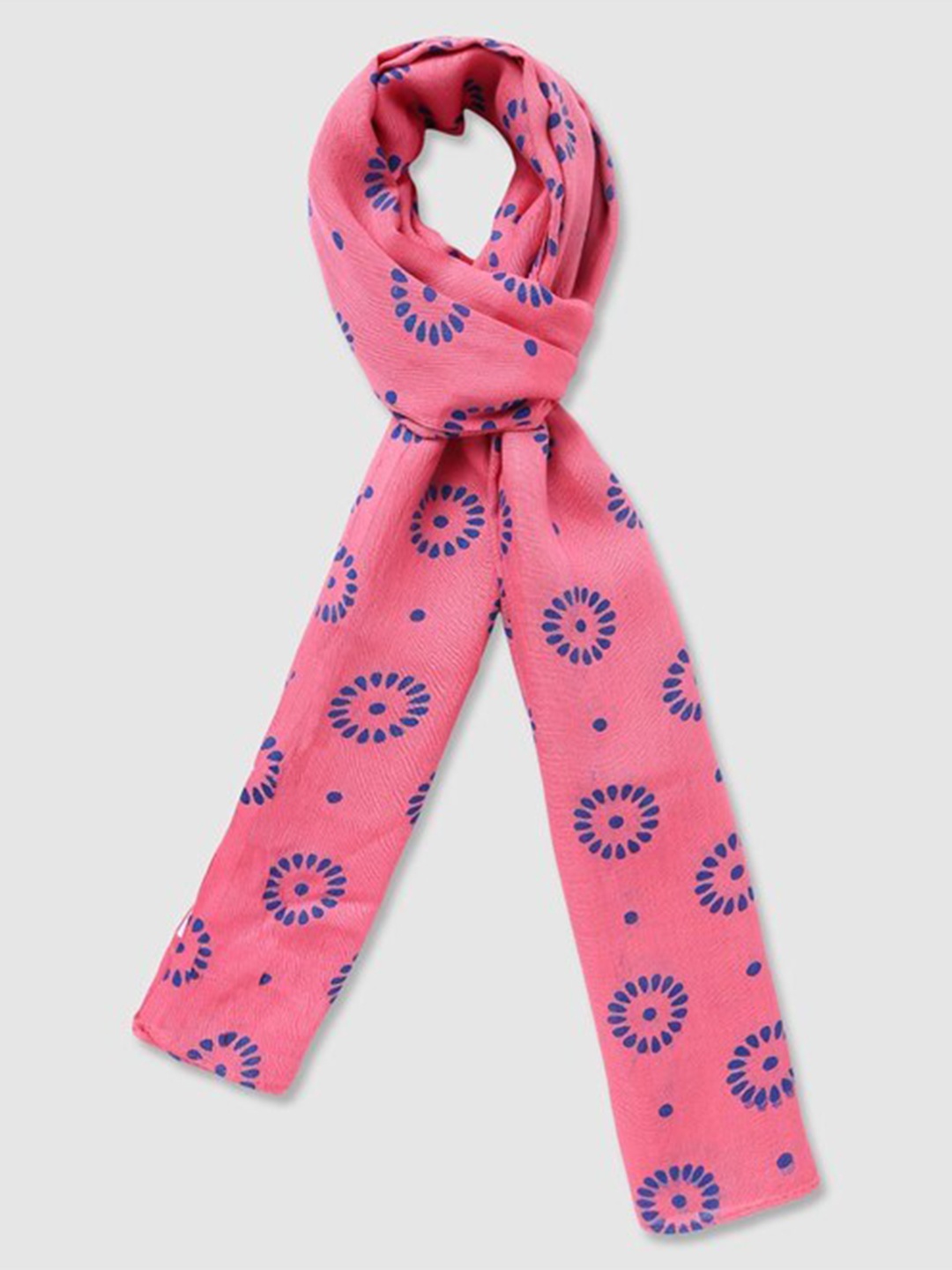 

Aila Ethnic Motif Printed Scarf, Pink