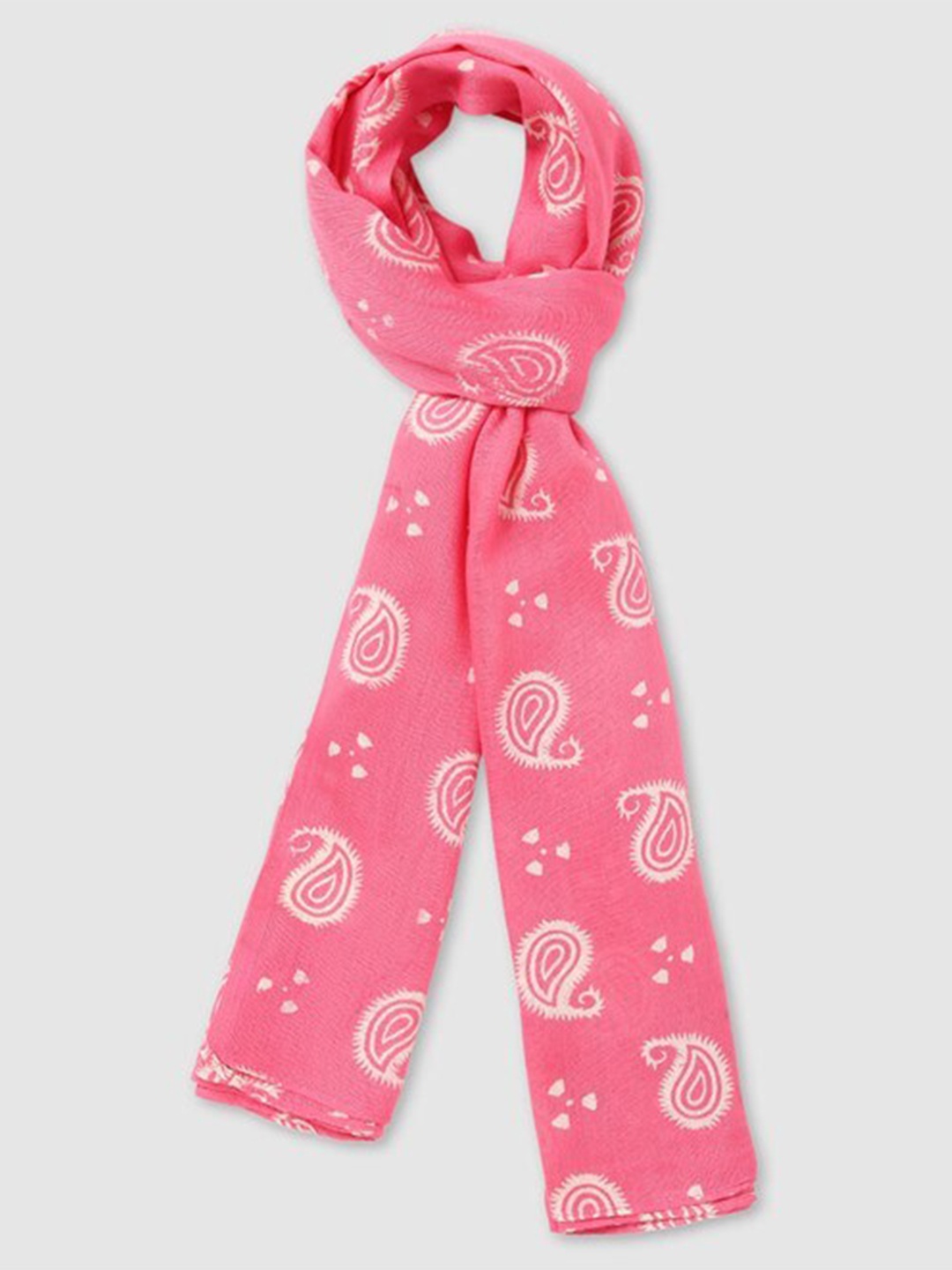 

Aila Ethnic Motif Printed Scarf, Pink