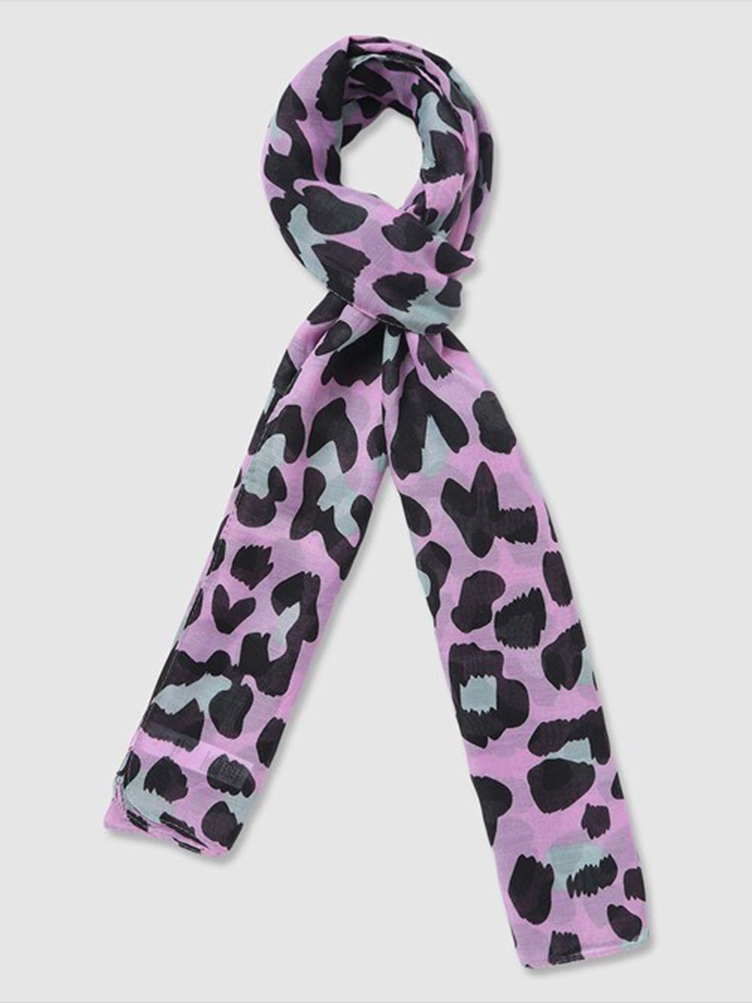 

Aila Animal Printed Scarf, Purple