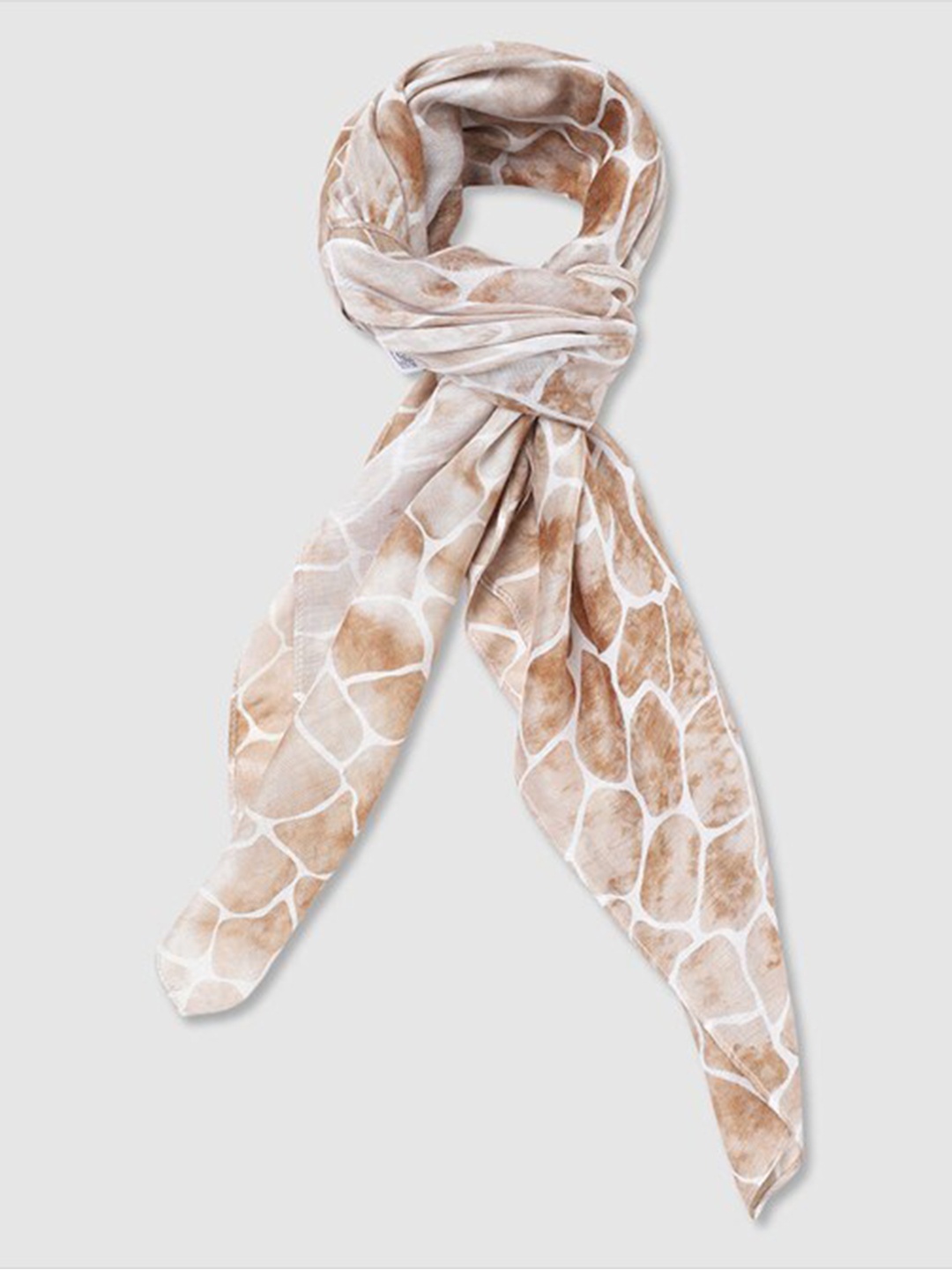 

Aila Abstract Printed Scarf, Beige